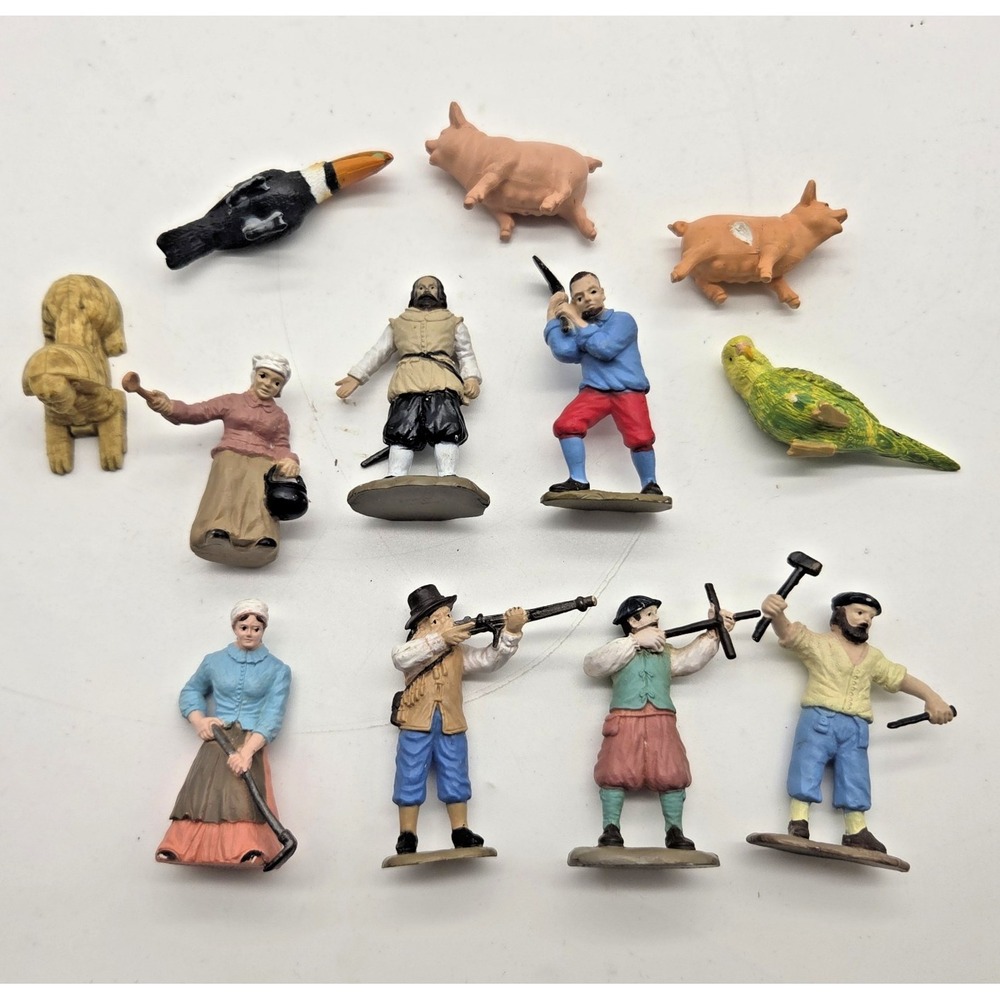 Safari Ltd Colonial America Miniature Figures Settlers John Smith Animals Lot